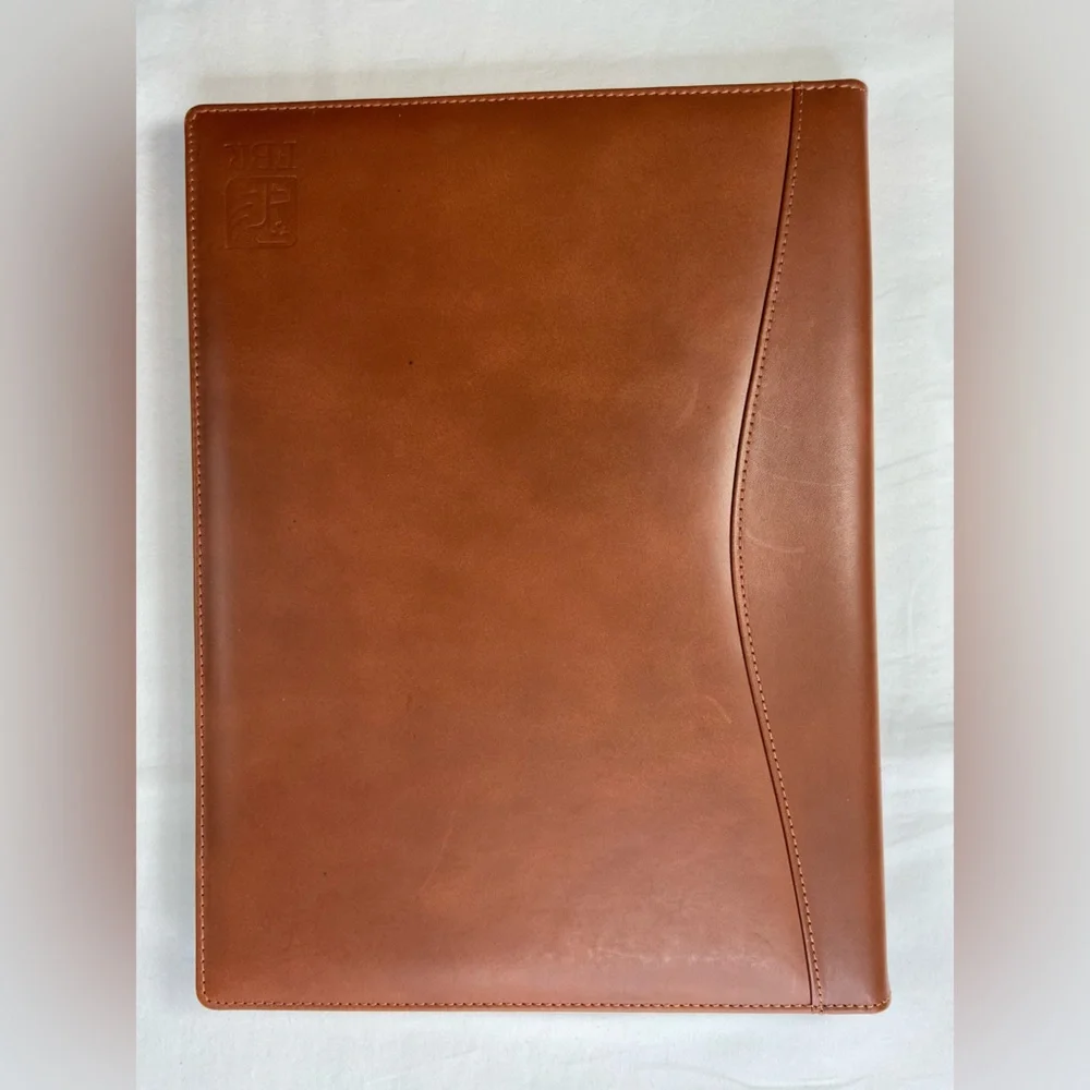 Brown Leather Executive Portfolio Note‎ Pad Holder Barrington NEW 12” x 9.5”